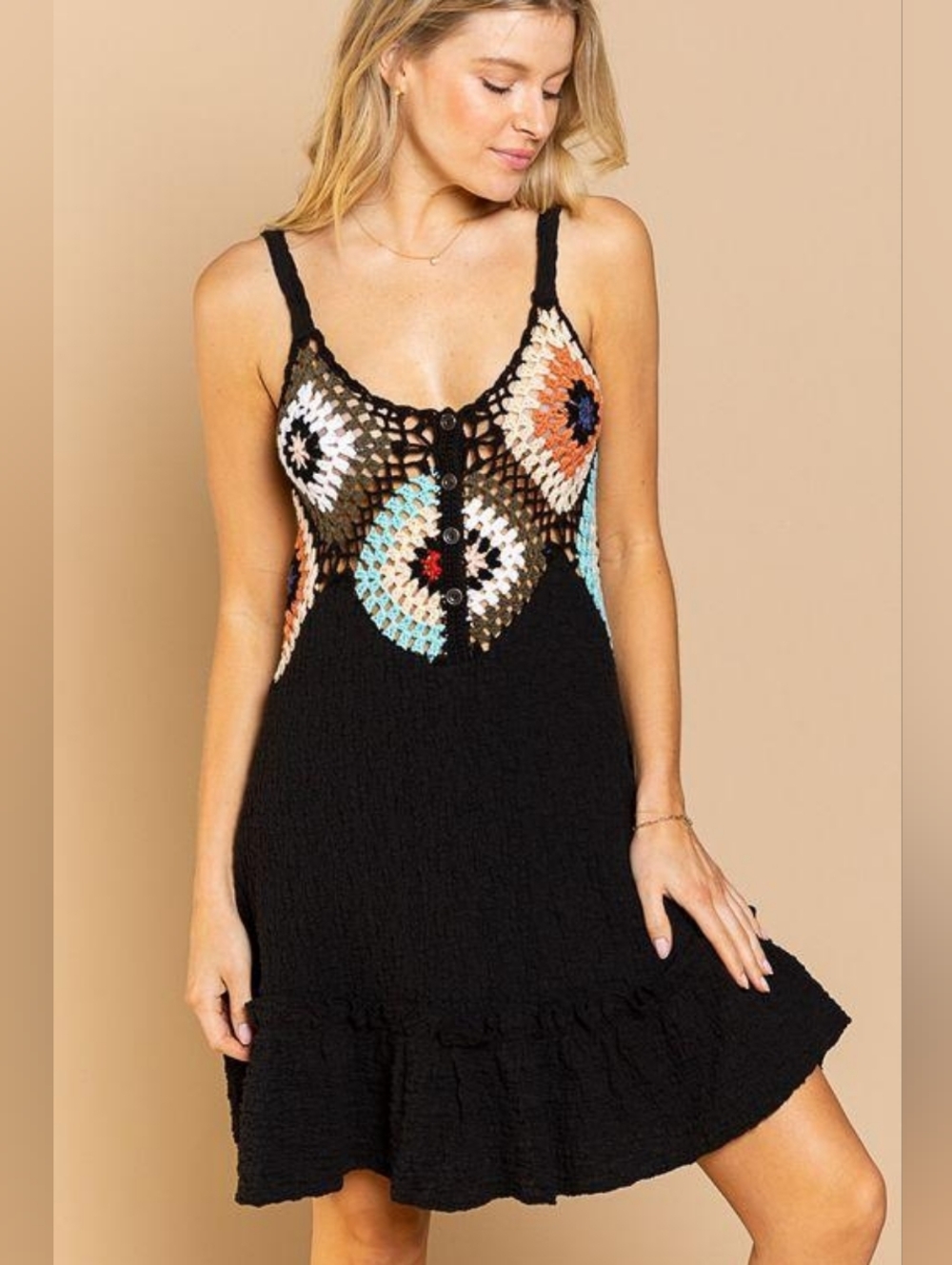 NWOT POL Sleeveless Crochet Dress Medium